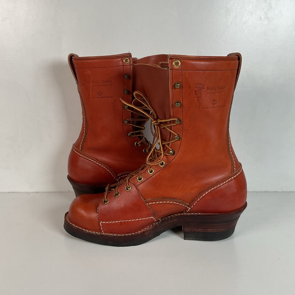 Wesco for Hall’s Safety Linesman Boots 8.5 D Job Master Old Logo West Coast - Picture 16 of 16
